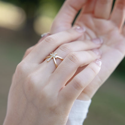 Keturah Crossover Cross Ring