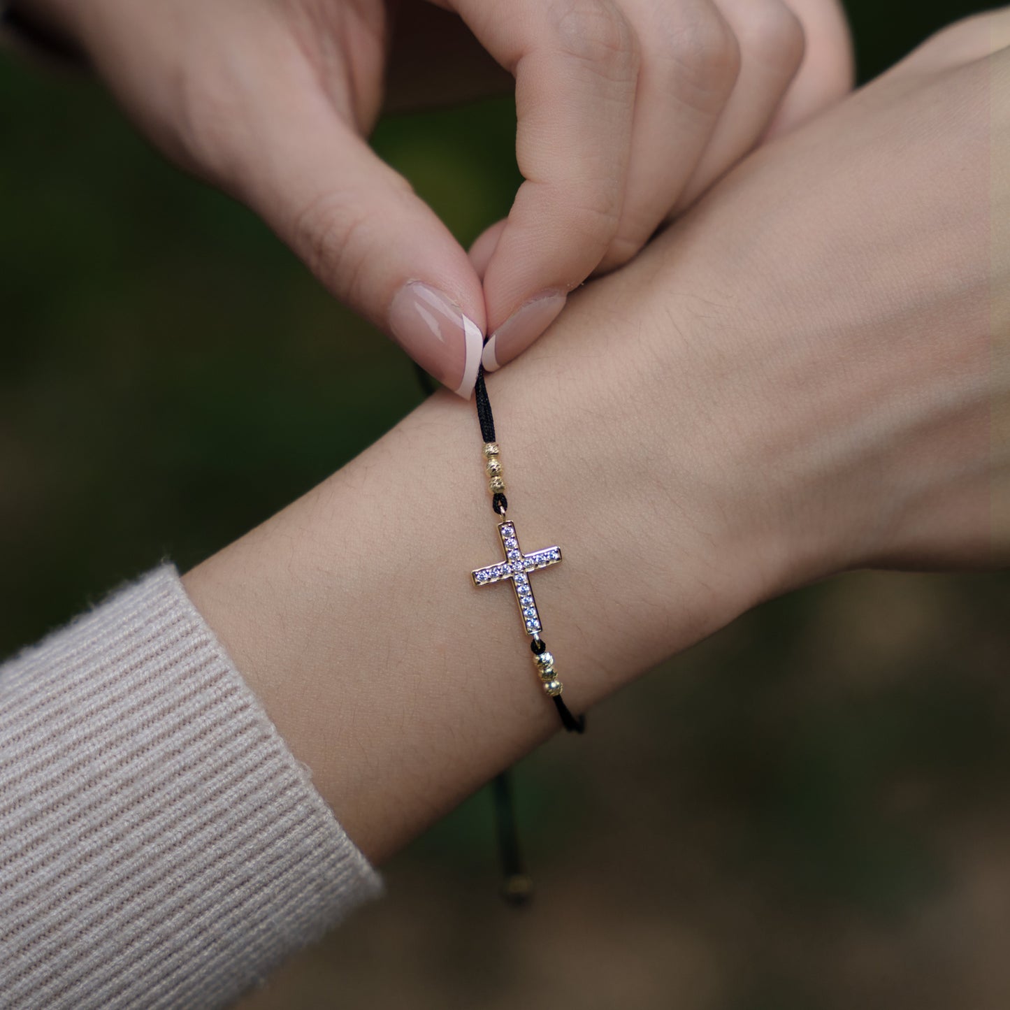 Damaris Adjustable Cross Bracelet