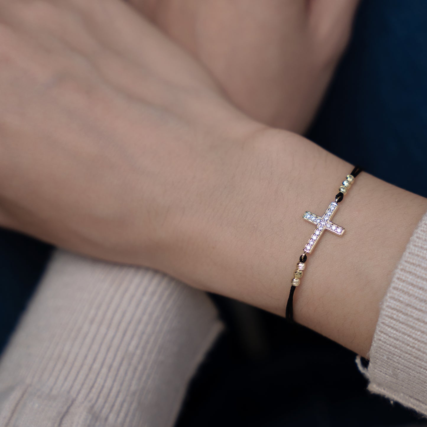 Damaris Adjustable Cross Bracelet