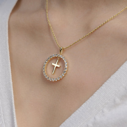 Deborah Circle of Life Cross Necklace