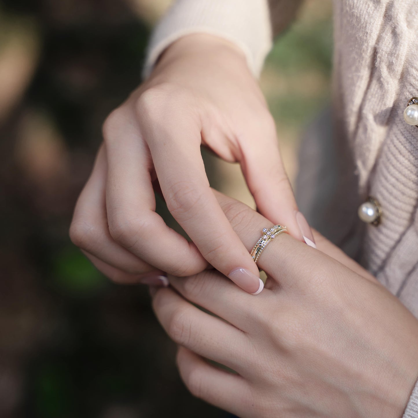 Huldah Cross Spinner Ring