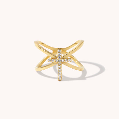 Keturah Crossover Cross Ring