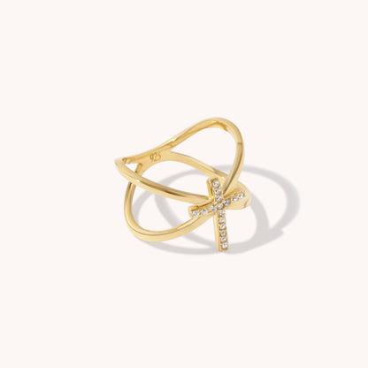 Keturah Crossover Cross Ring